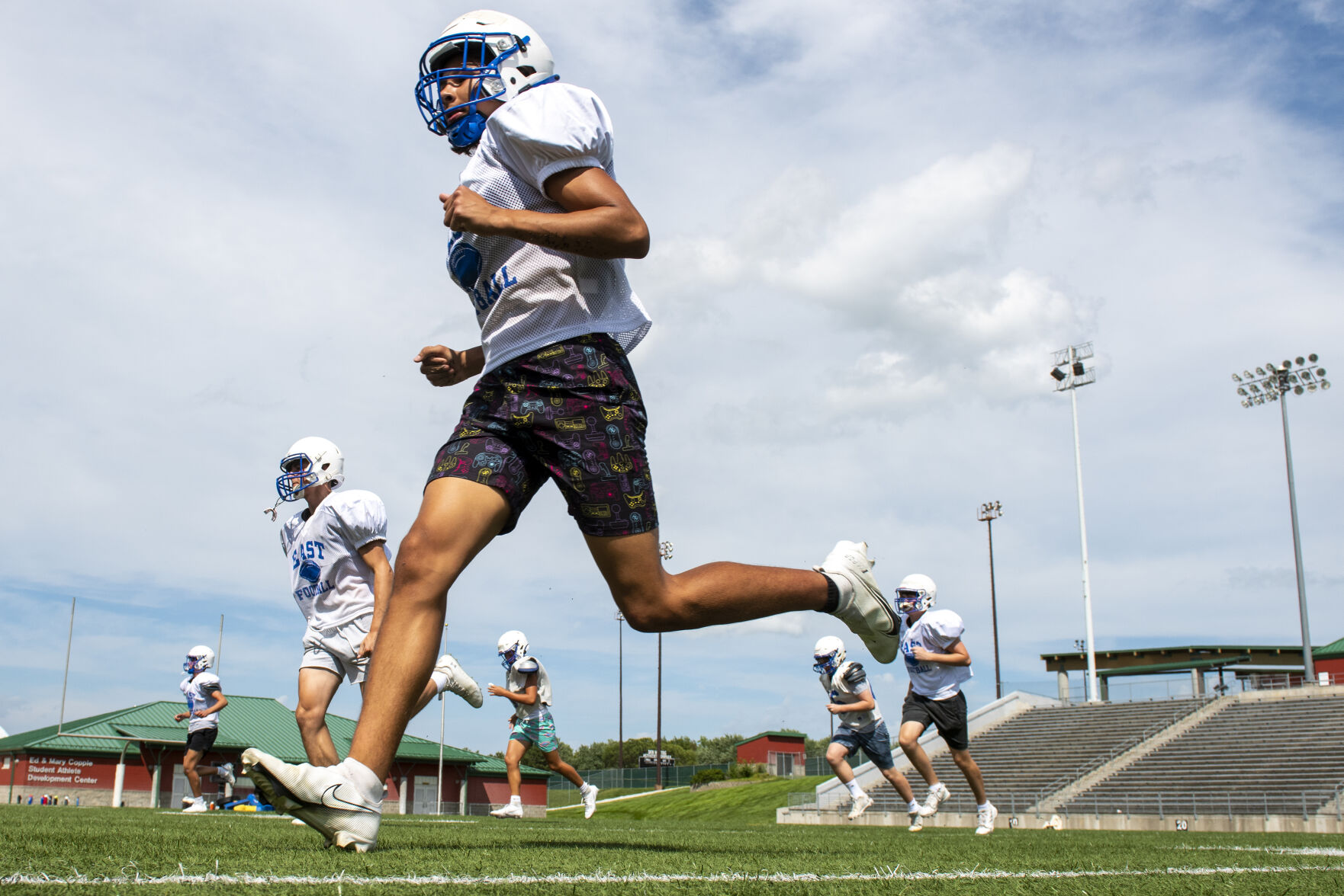 Lincoln East football practice, 8.10